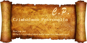 Czimbalmos Petronella névjegykártya